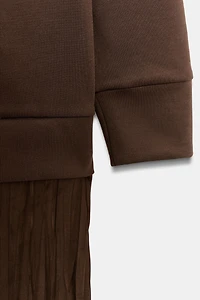 COMBINATION SATIN EFFECT DRESS