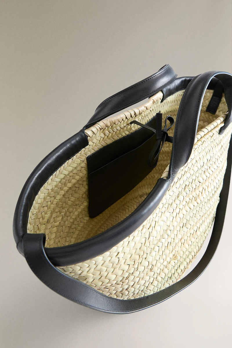 LEATHER DETAIL TOTE BAG