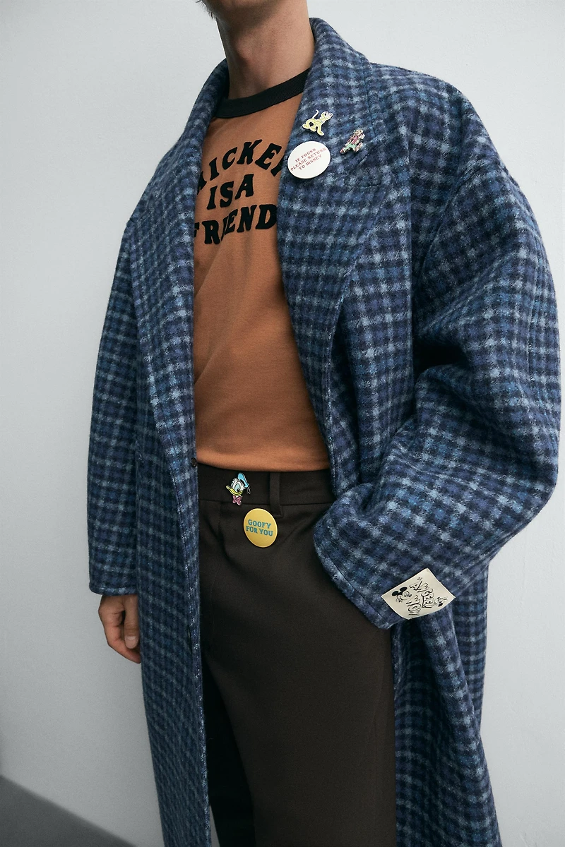 OVERSIZE CHECK COAT HARRY LAMBERT FOR ZARA X DISNEY