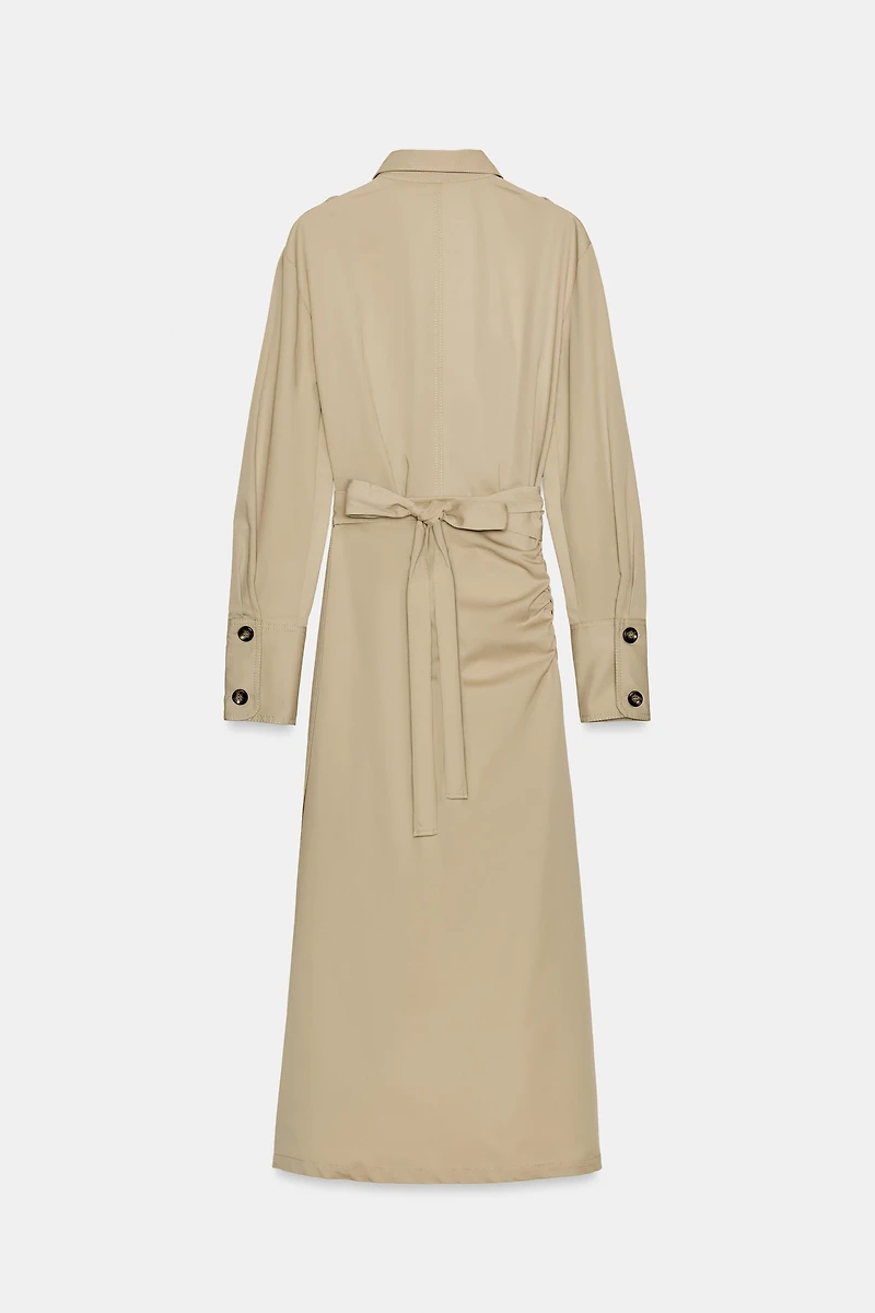 MIDI TWILL DRESS WITH LOOPS