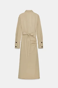 MIDI TWILL DRESS WITH LOOPS