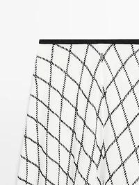 Flared check midi skirt