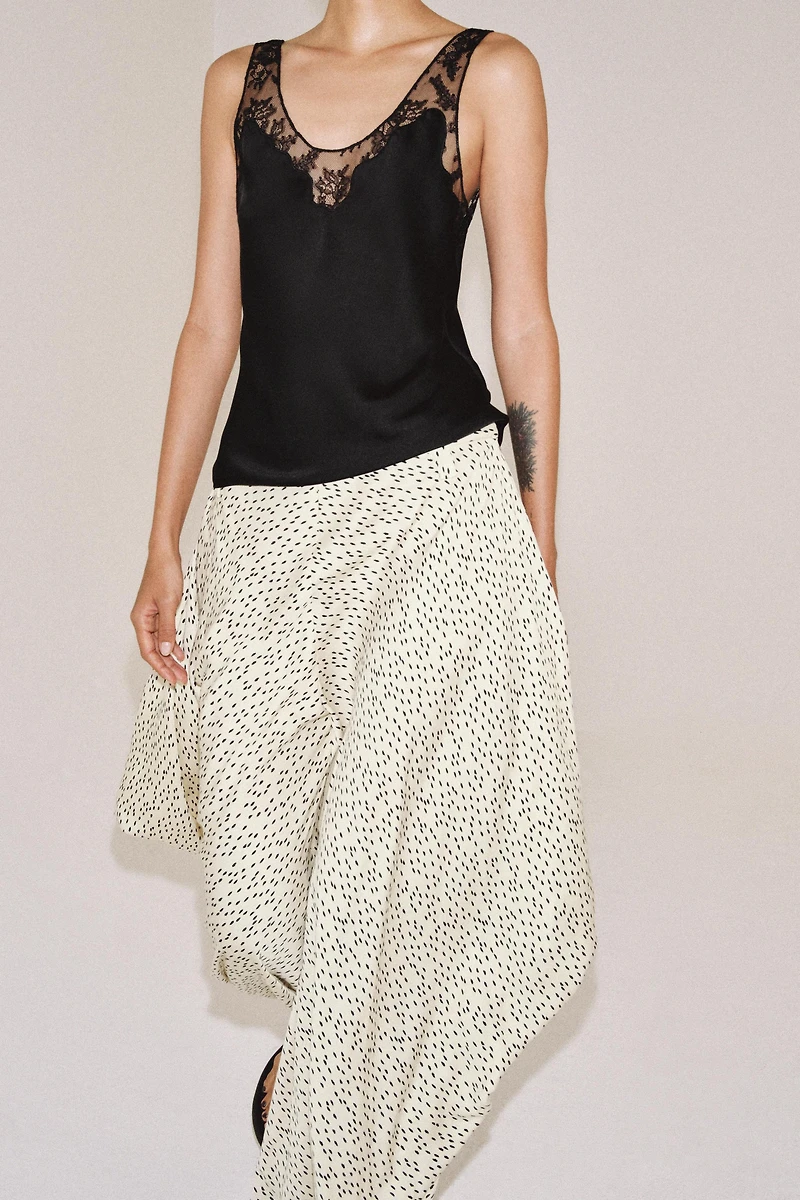 ZW COLLECTION DRAPED PRINTED PANTS