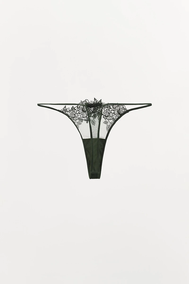 MESH LACE THONG