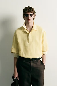 COTTON - LINEN POLO SHIRT