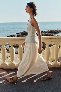 ROBE MIDI GILET JUPE PLISSÉE