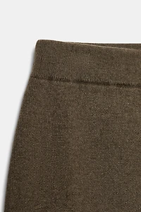 WOOL BLEND STRAIGHT MIDI SKIRT