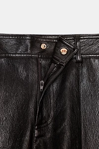 FAUX LEATHER STRAIGHT LEG PANTS