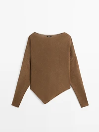 Asymmetric knit cape sweater