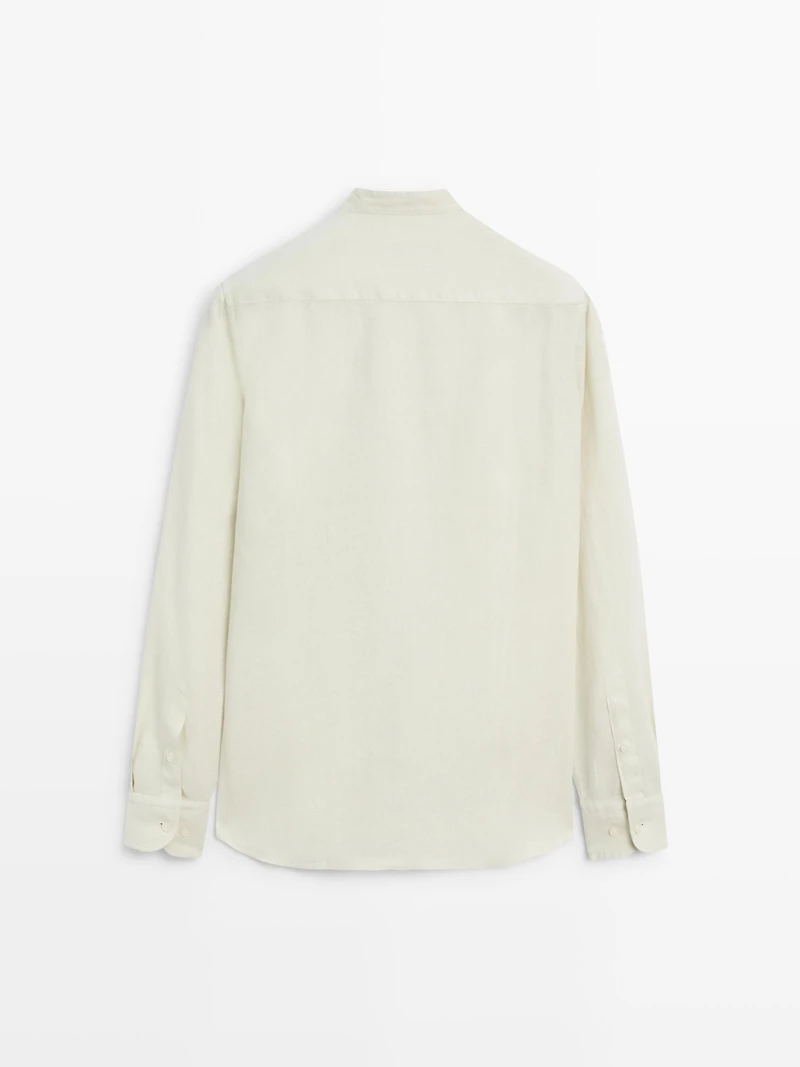 Slim fit stand collar shirt