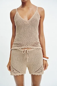 POINTELLE SPAGHETTI STRAP TOP