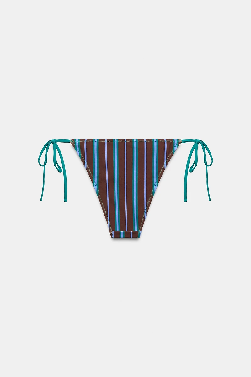 STRIPED BIKINI BOTTOMS WITH TIES
