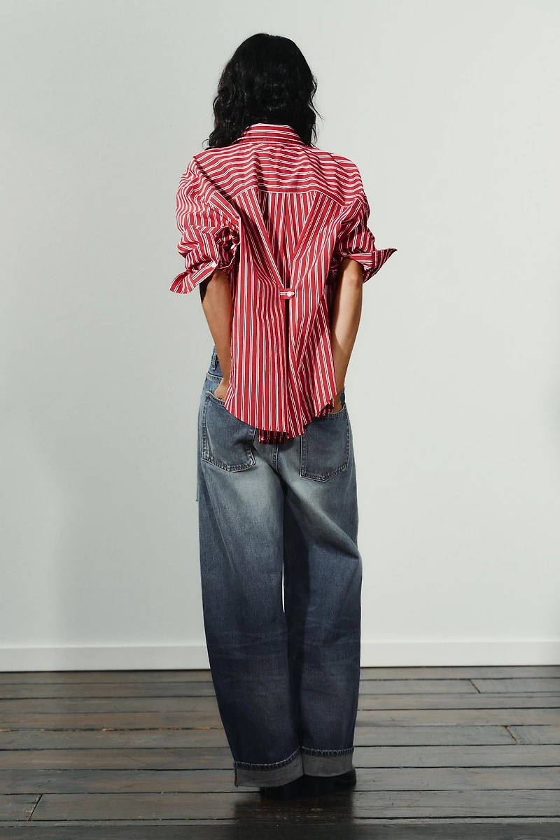 CHEMISE OVERSIZE EN POPELINE RAYÉE
