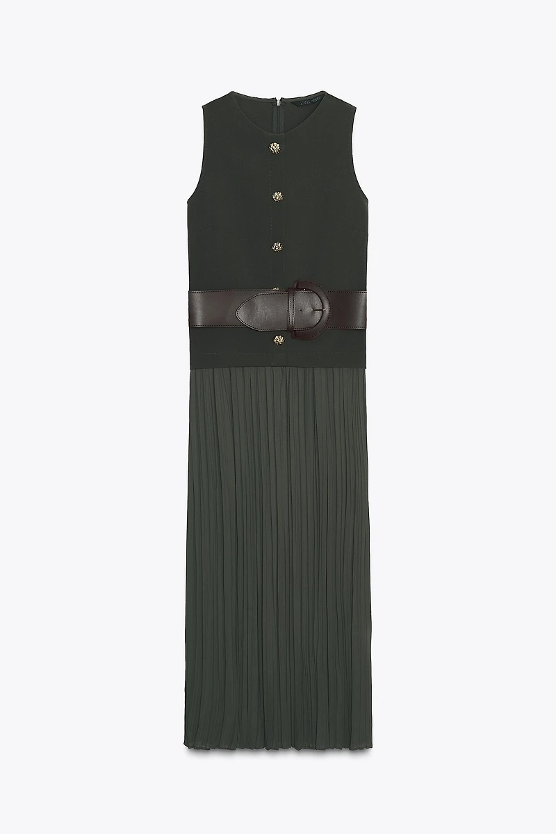 BELTED MIDI DRESS