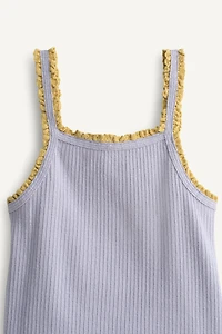 LIMITED EDITION CONTRAST LACE RIB STRAP TOP