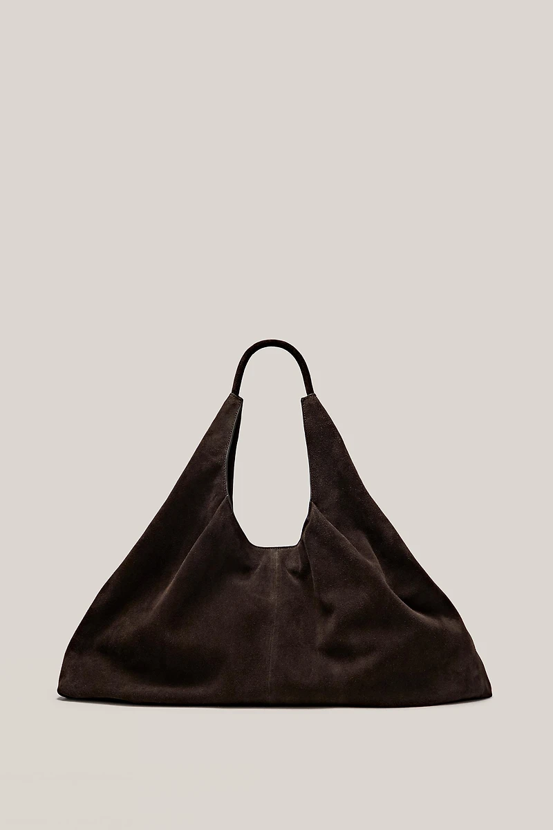 Split leather maxi shopper bag - LIMITED EDITION