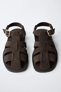 SANDALES STYLE PLAGE EN CUIR