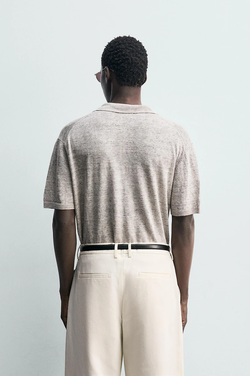 100% LINEN KNIT POLO SHIRT