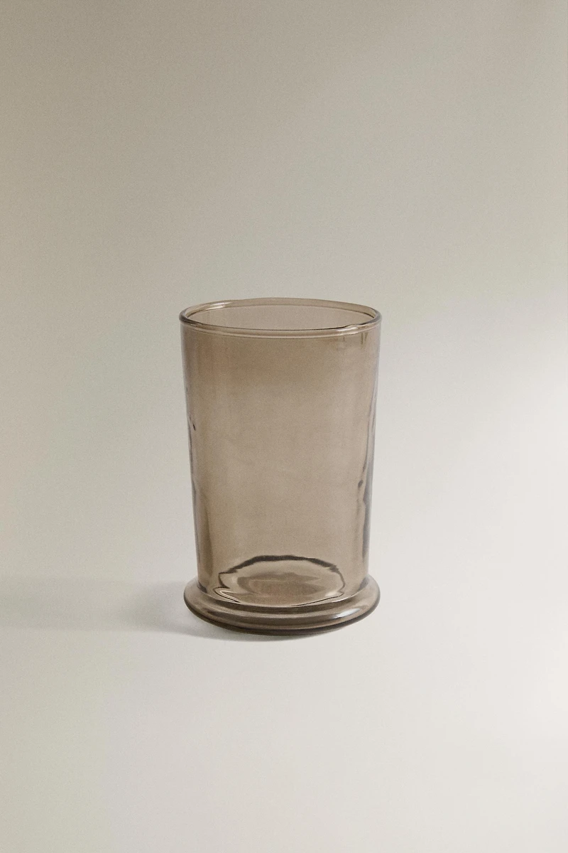 SMOKED TEXTURED GLASS TOOTHBRUSH TUMBLER