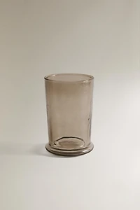 SMOKED TEXTURED GLASS TOOTHBRUSH TUMBLER