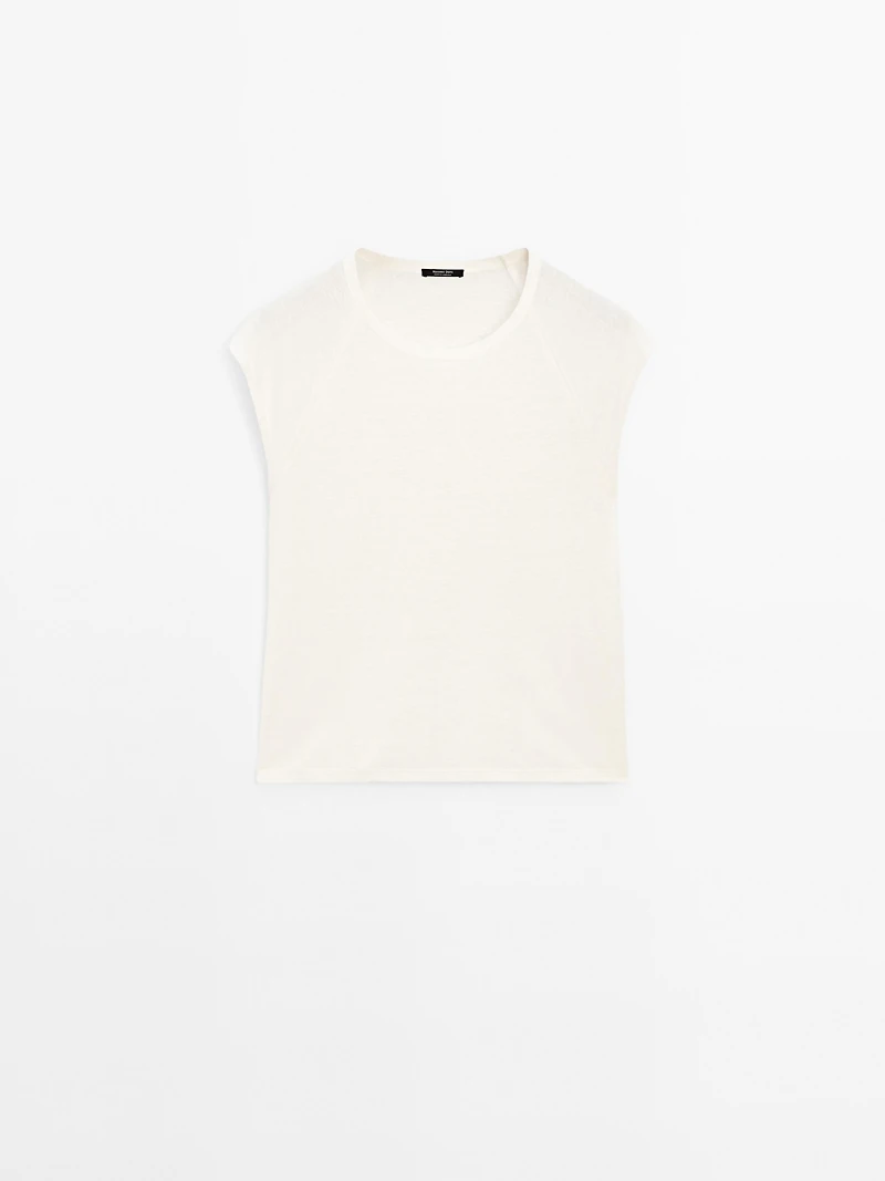 100% linen lightweight ribbed T-shirt