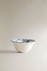 FLORAL EARTHENWARE SNACK BOWL
