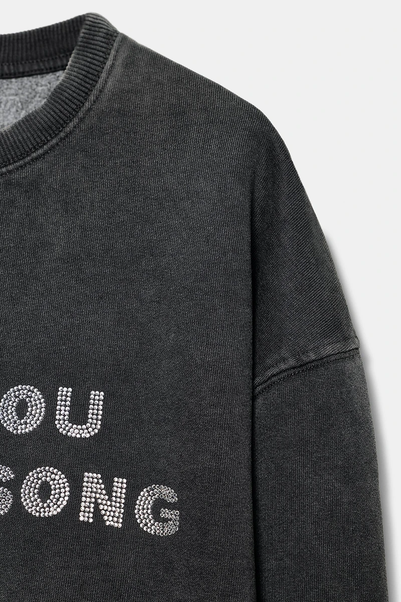WASHED TEXT SWEATSHIRT