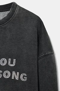 WASHED TEXT SWEATSHIRT