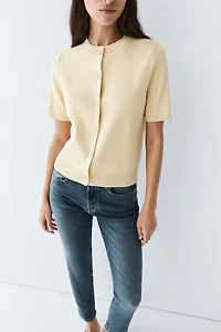 100% Cotton Short Sleeve Cardigan