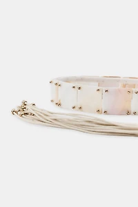 CORD AND SHELL PIECE BELT