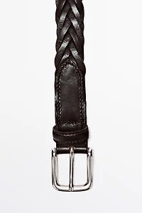 Braided leather belt