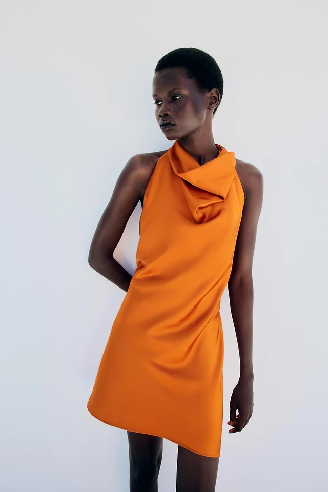 Zara ASYMMETRIC SATIN EFFECT MAXI DRESS at Mall of America® in Bloomington, MN