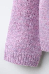 SPARKLY BOW KNIT SWEATER WITH WOOL