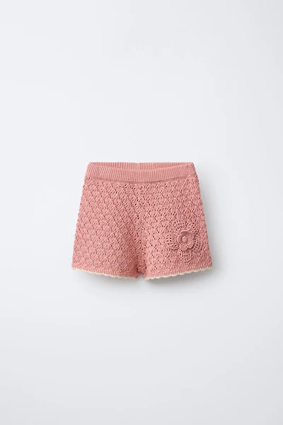 KNIT FLORAL SHORTS