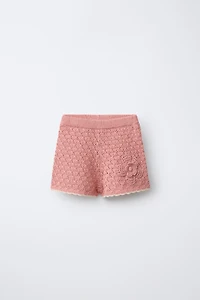 KNIT FLORAL SHORTS
