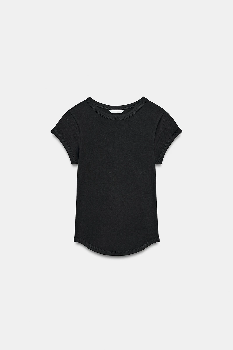 RIBBED SHORT SLEEVE T-SHIRT