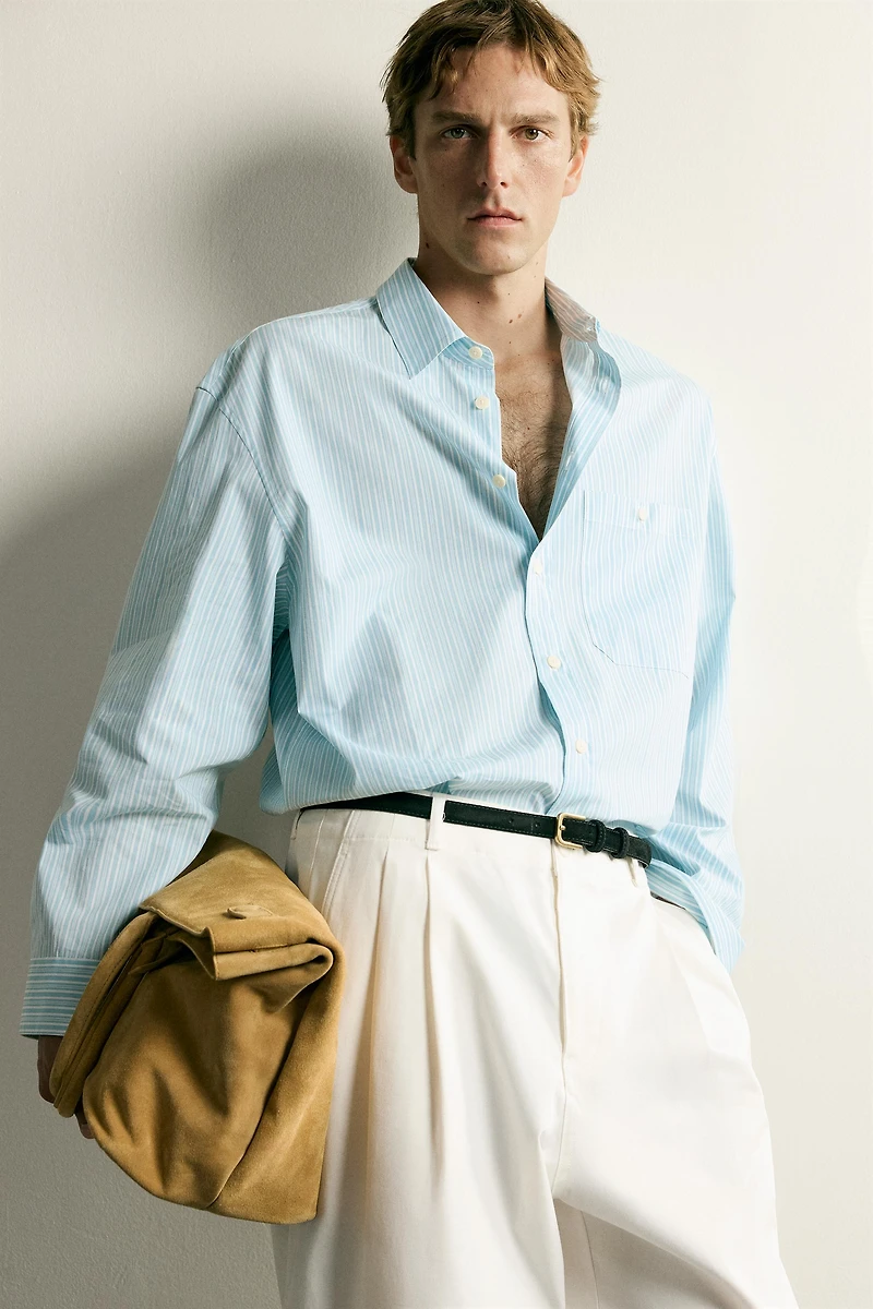 STRIPED BOXY FIT SHIRT
