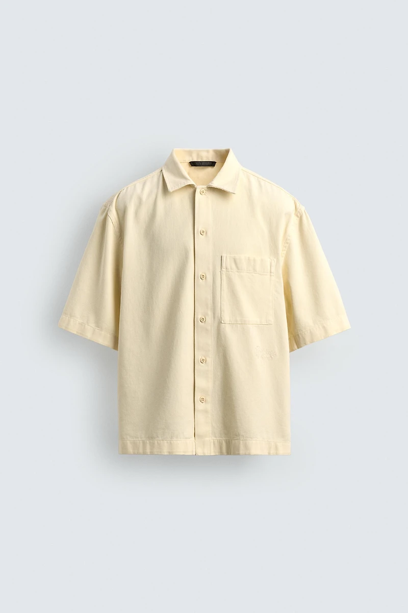 EMBROIDERED TEXTURED OVERSHIRT