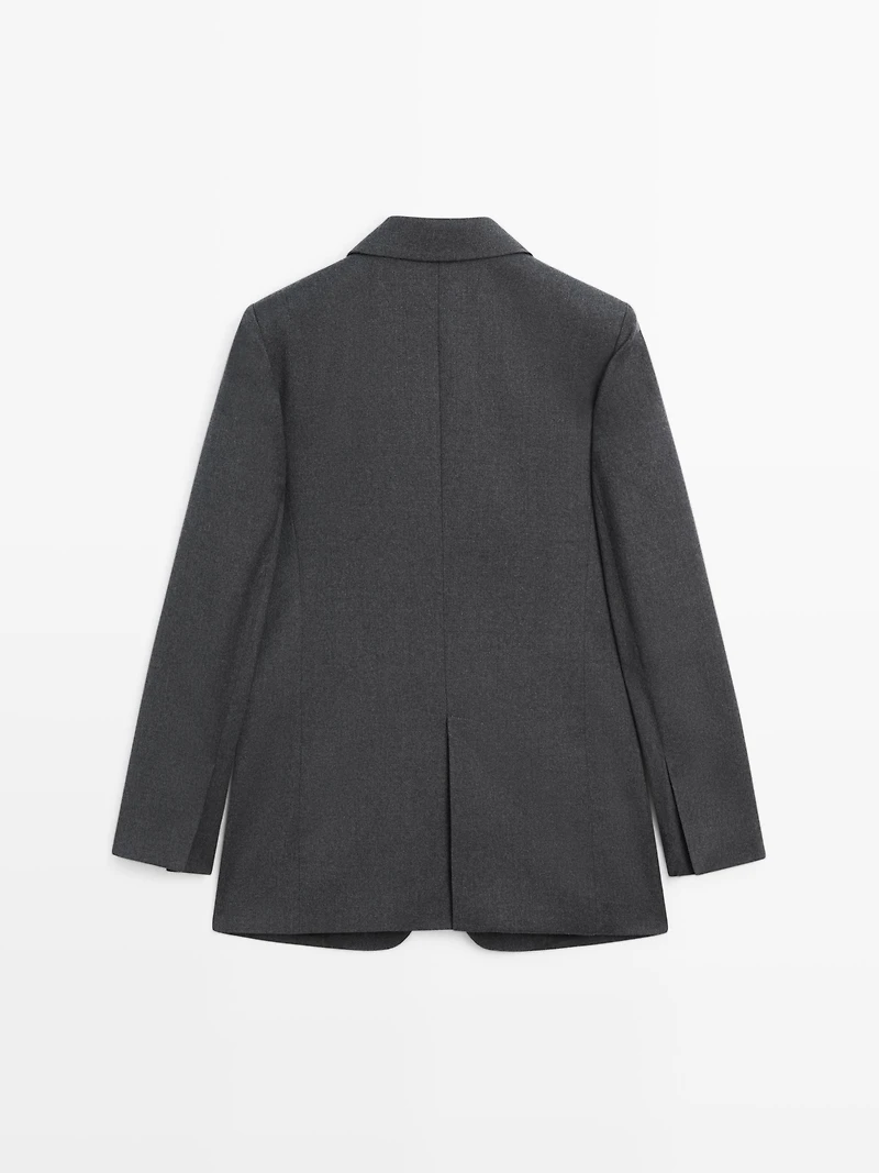 Veste de tailleur en flanelle 100 % laine