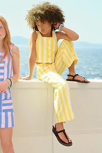 STRIPED BUTTON TOP