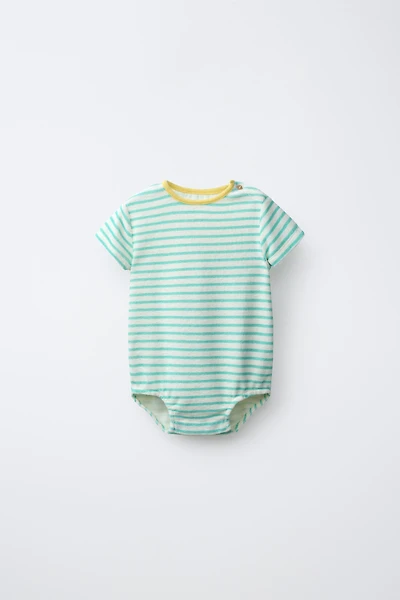 STRIPED TOWEL EFFECT BODYSUIT