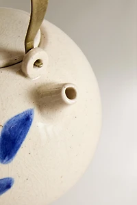 CERAMIC TEAPOT WITH PAINTED MOTIFS