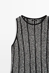 Cotton-blend flecked knit top