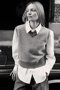 HERRINGBONE WOOL VEST