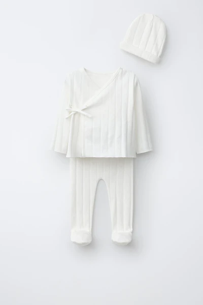 ENSEMBLE DE NAISSANCE ET POCHETTE POMMES