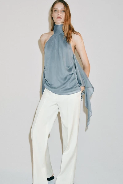 ZW COLLECTION ASYMMETRIC HALTER TOP