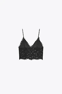 EMBROIDERED CROPPED TOP
