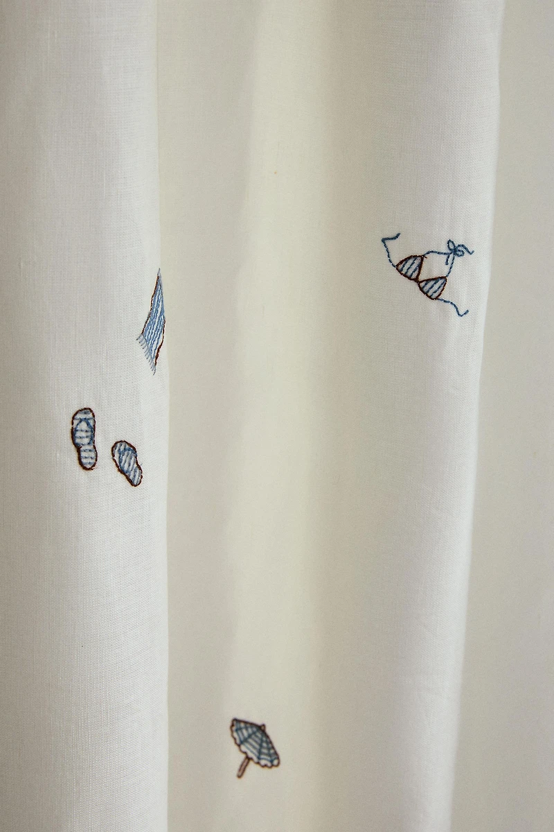 EMBROIDERED SHOWER CURTAIN