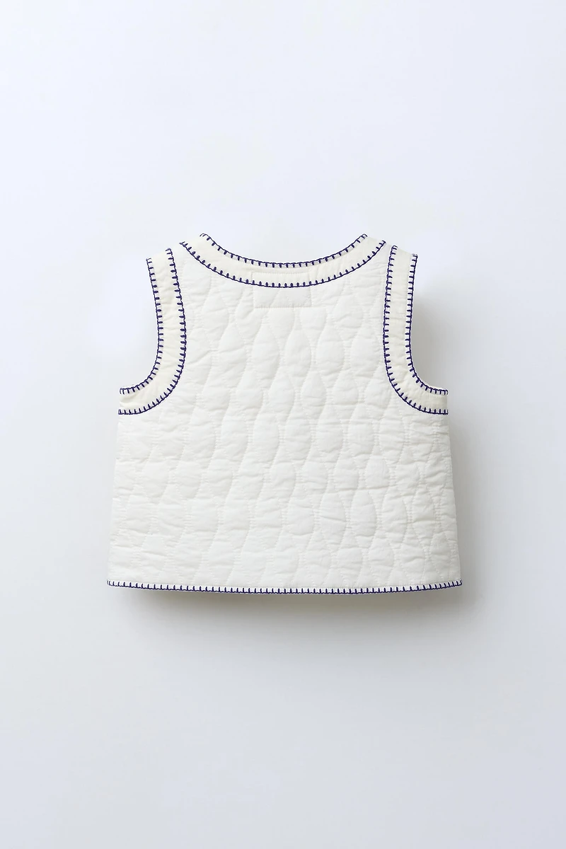 GILET BRODÉ TULIPES