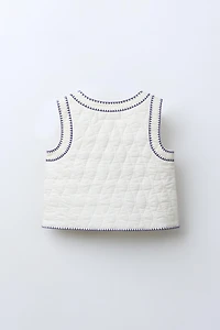 GILET BRODÉ TULIPES